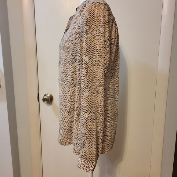 Loft button down chiffon blouse - Picture 2 of 4